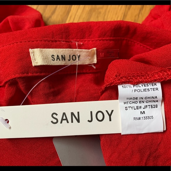 NWT Tie neck button up oversize blouse size M - Picture 12 of 17